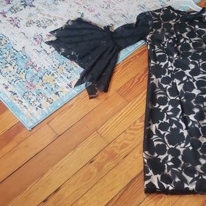 Witchy black & cream vintage 60's cocktail dress